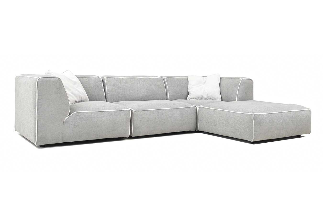 Ecksofa Marlon Stoff hellgrau
