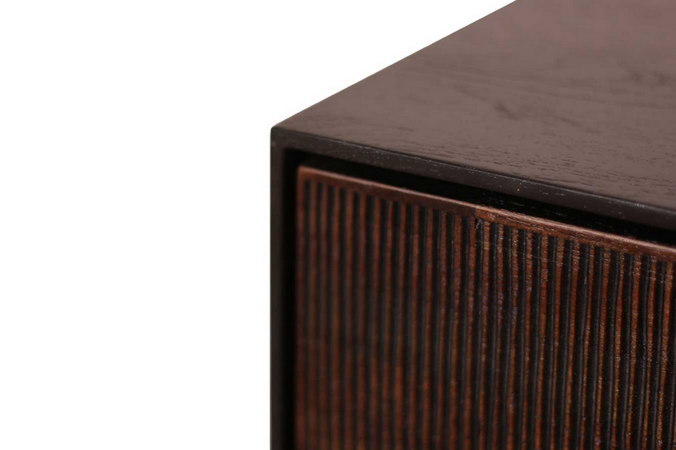 Sideboard Grooves Teak massiv B 202 cm