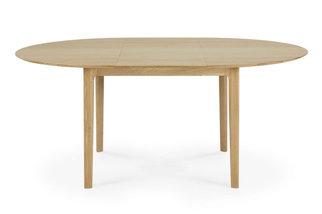 Ausziehtisch Bok Eiche natur rund D 129 > 179 cm