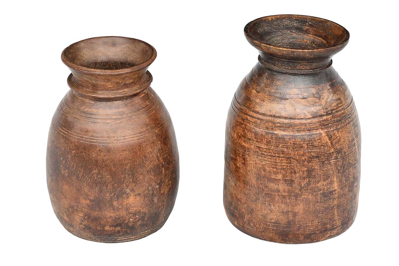 Dekovase Vintage Holz braun