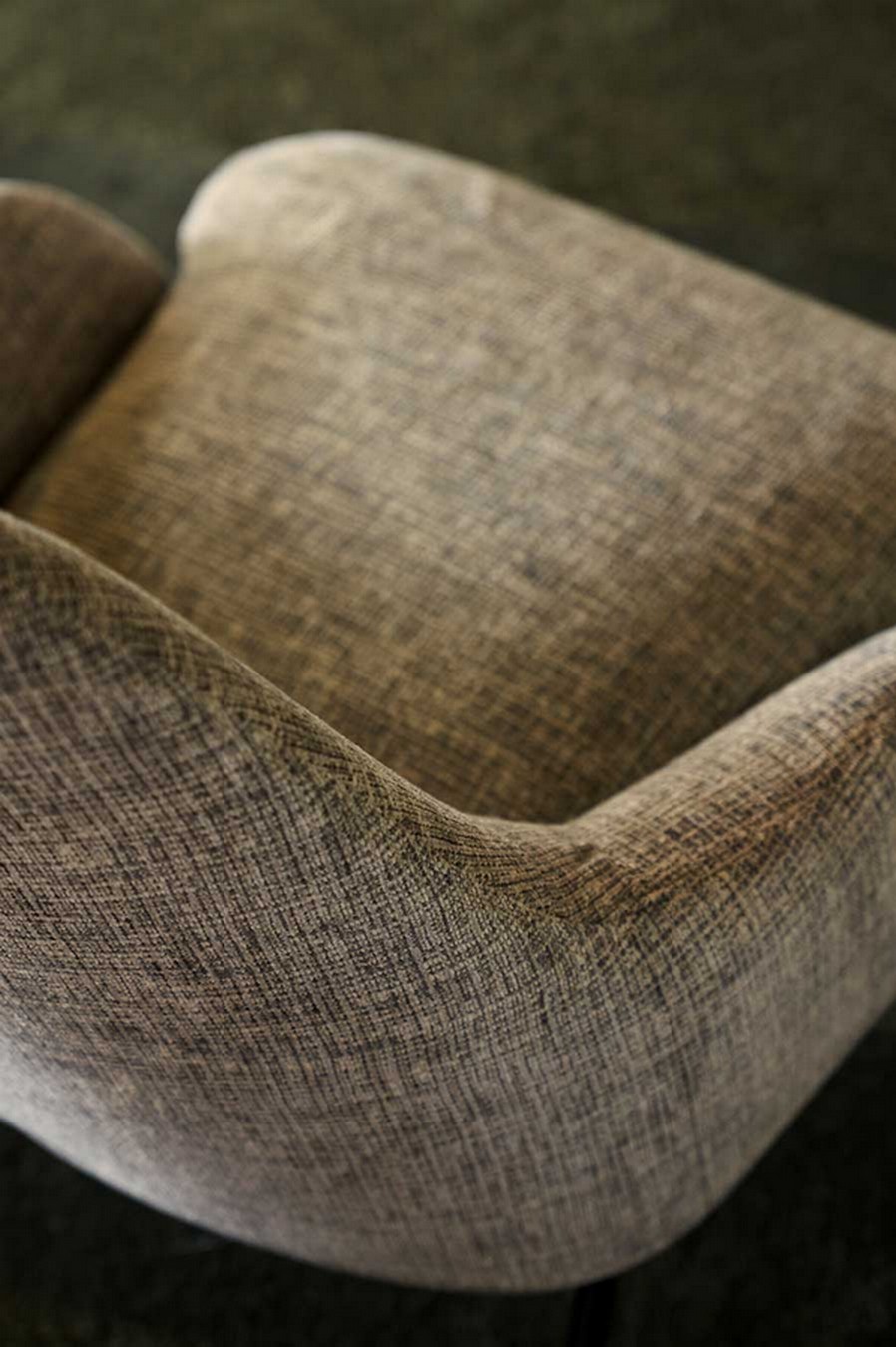Sessel Dolly Stoff mit Leder mustard