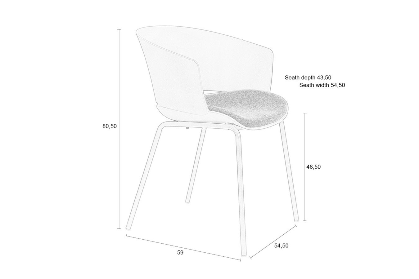 Designerstuhl Jessi Kunststoff beige