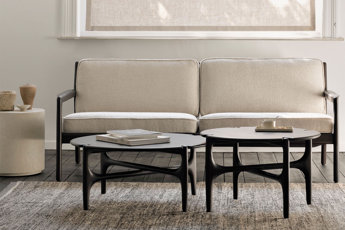 Couchtisch PI Mahagoni lackiert braun D 80 cm