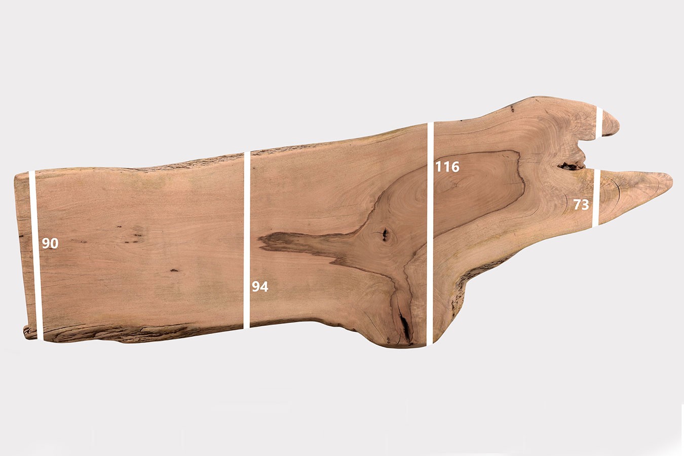 Tischplatte Mangoholz Monolith 342x117 cm