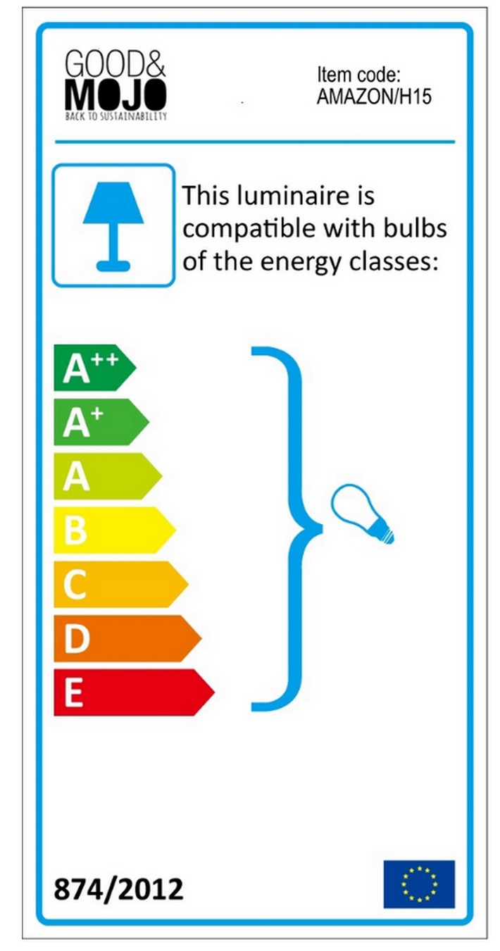 Hängelampe Amazon 7er Gummi schwarz H 16