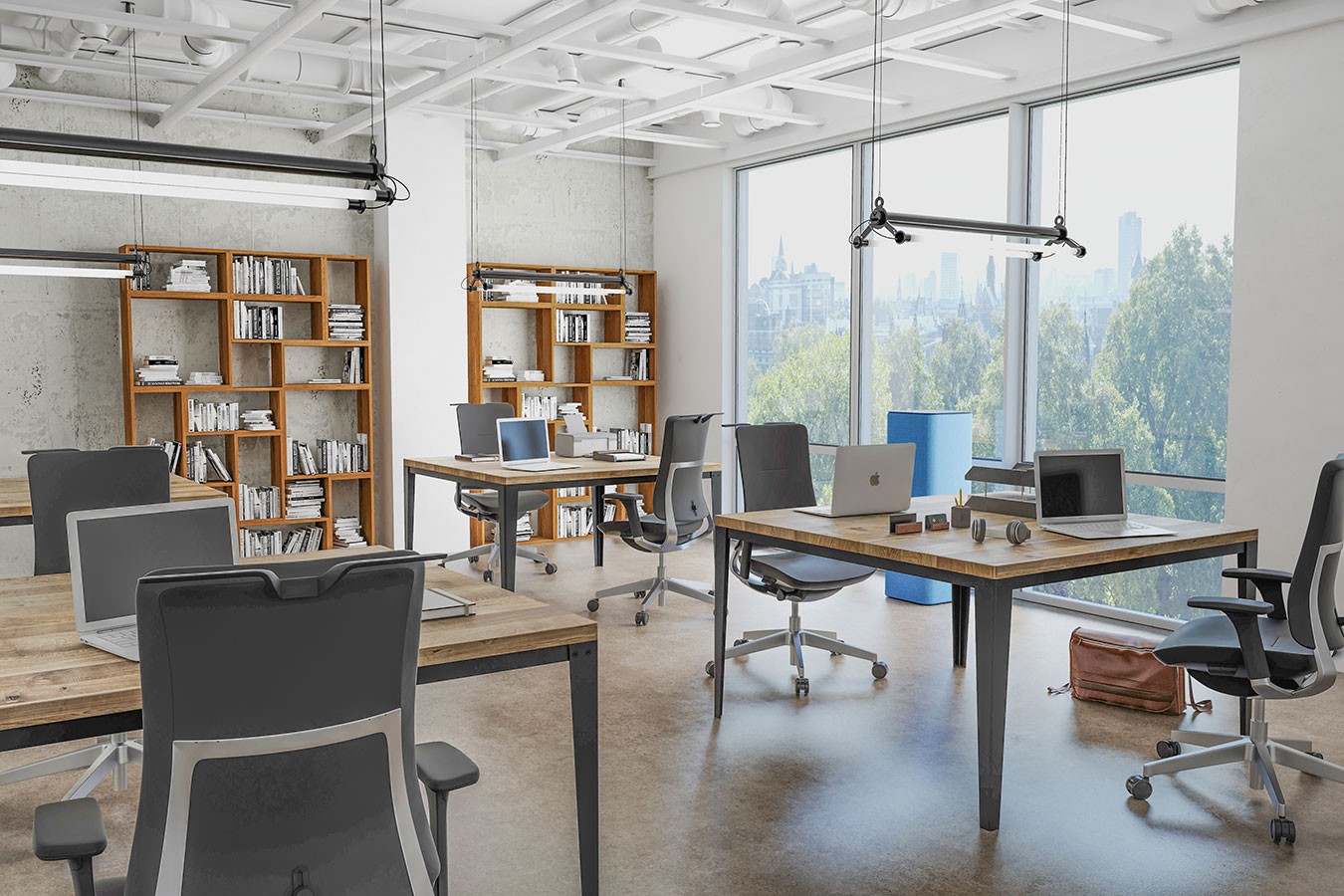 Bürotisch Flory Hard Eiche massiv 130 cm