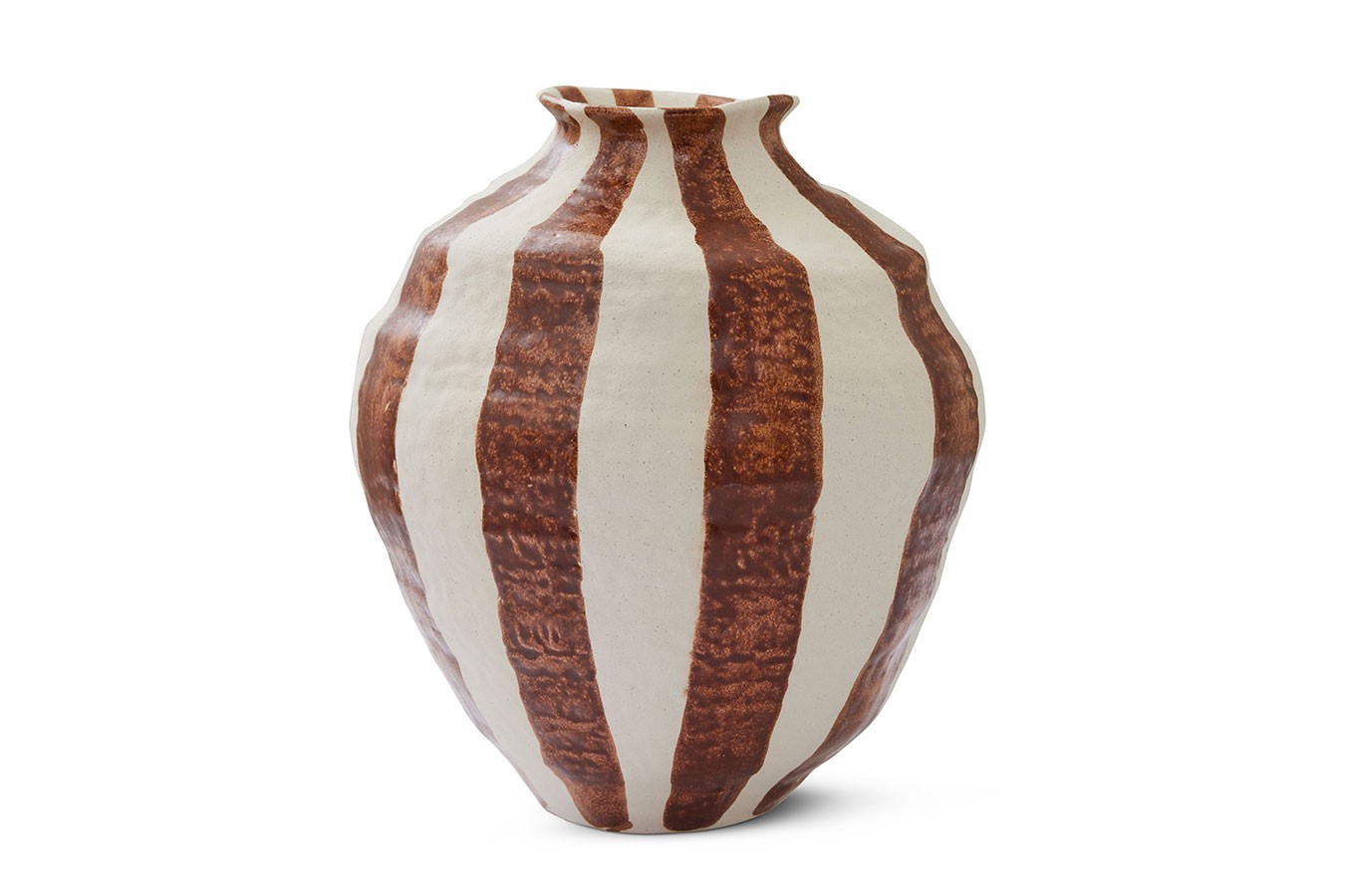 Dekovase Raja rotbraunweiss gross