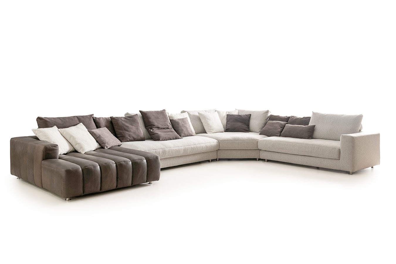 Sofalandschaft Bella XXXL beige dunkelbraun