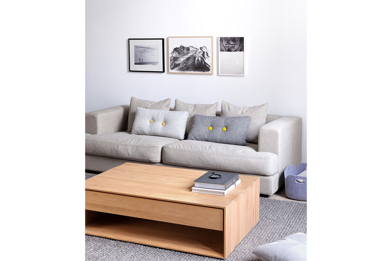 Couchtisch Nordic Eiche massiv B 120 cm