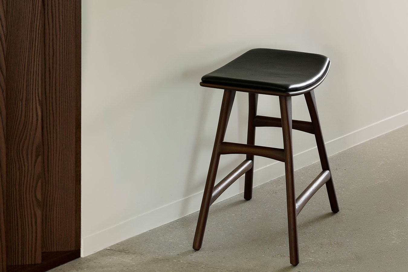 Sitzhocker Osso Teak gepolstert