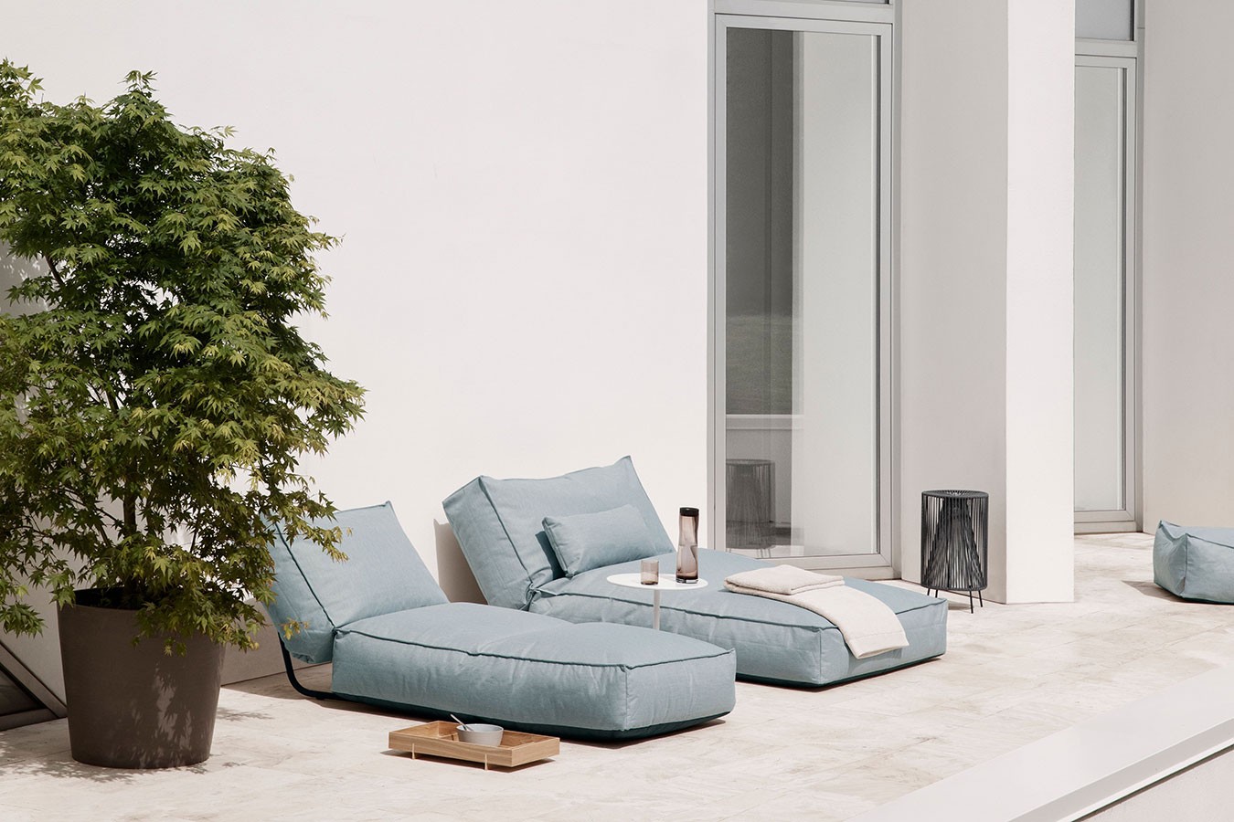 Outdoor Bett Stay hellblau B 120 cm