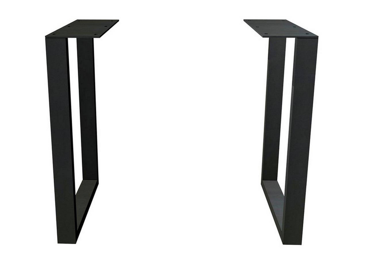 Tischbein U schwarz schmal 2er