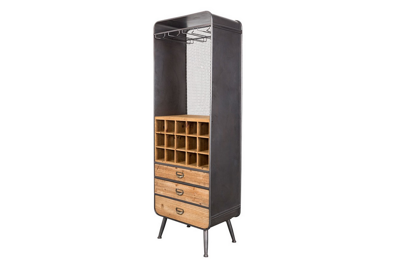 Weinregal Vino Metall Massivholz