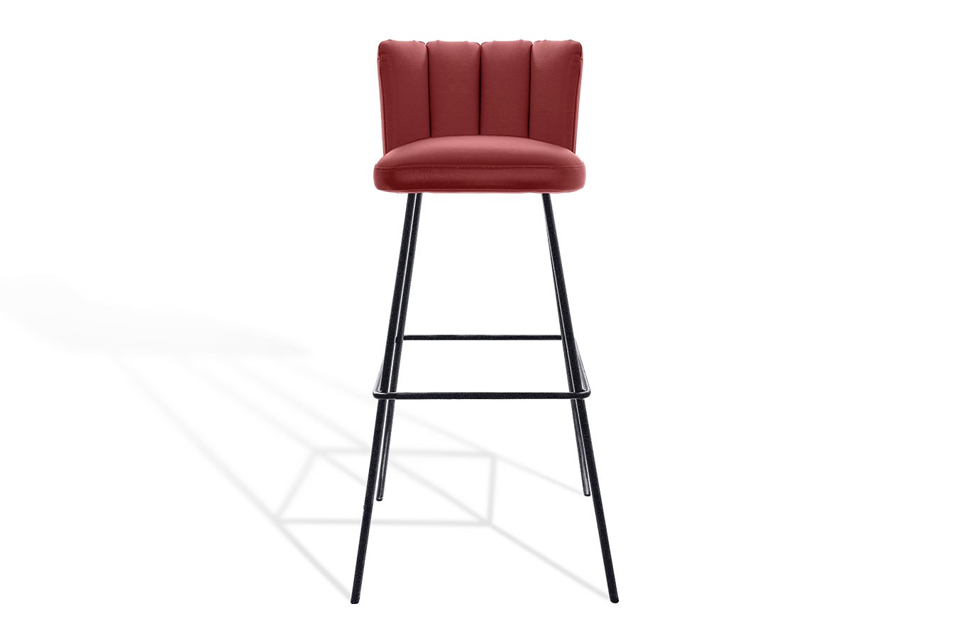 Barhocker Gaia Leder rot H 82 cm