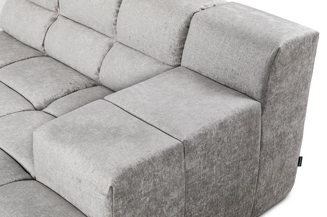 Ecksofa Cube Stoff dunkelgrün grau