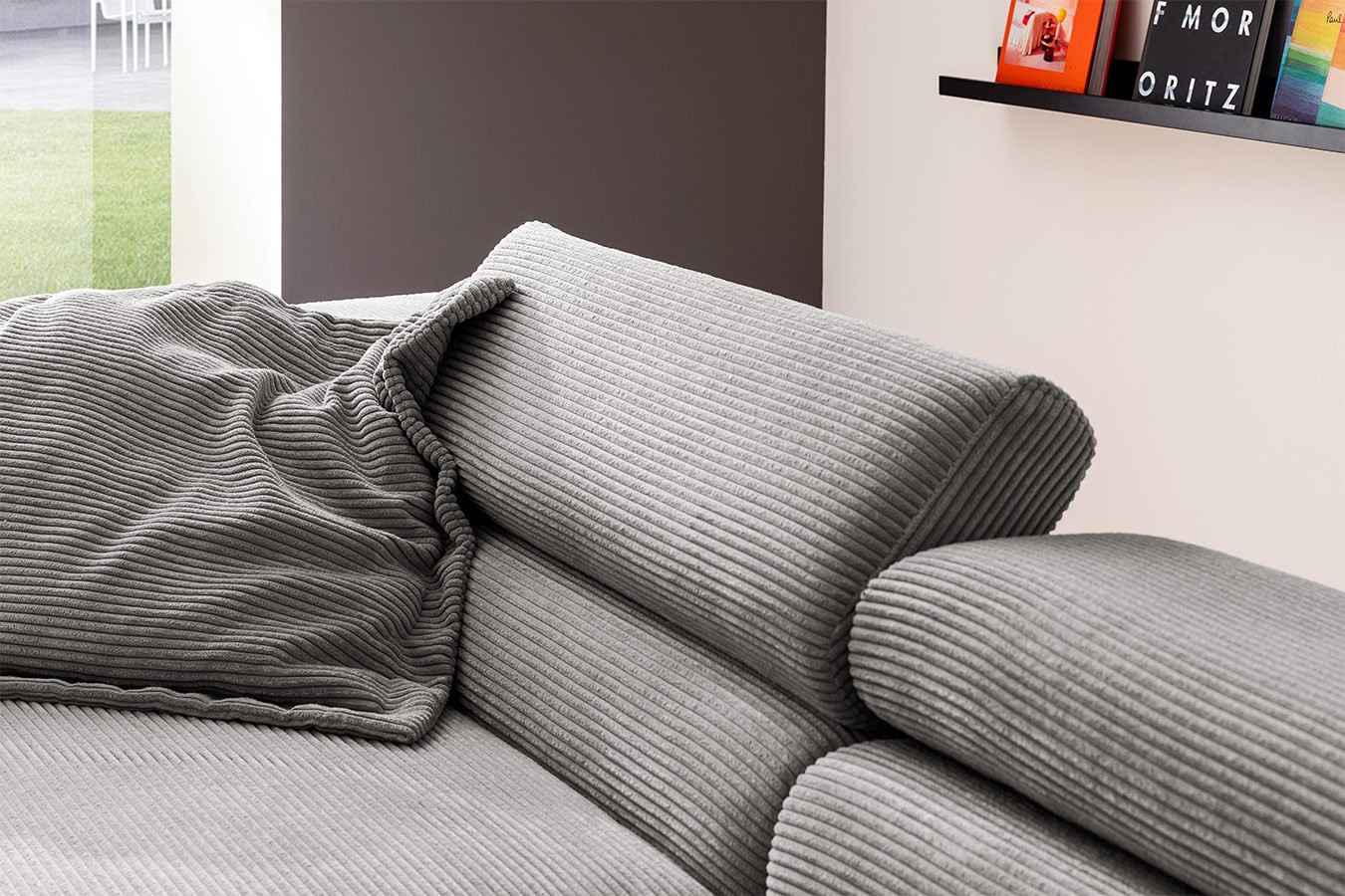 Ecksofa Sarah Cord grau