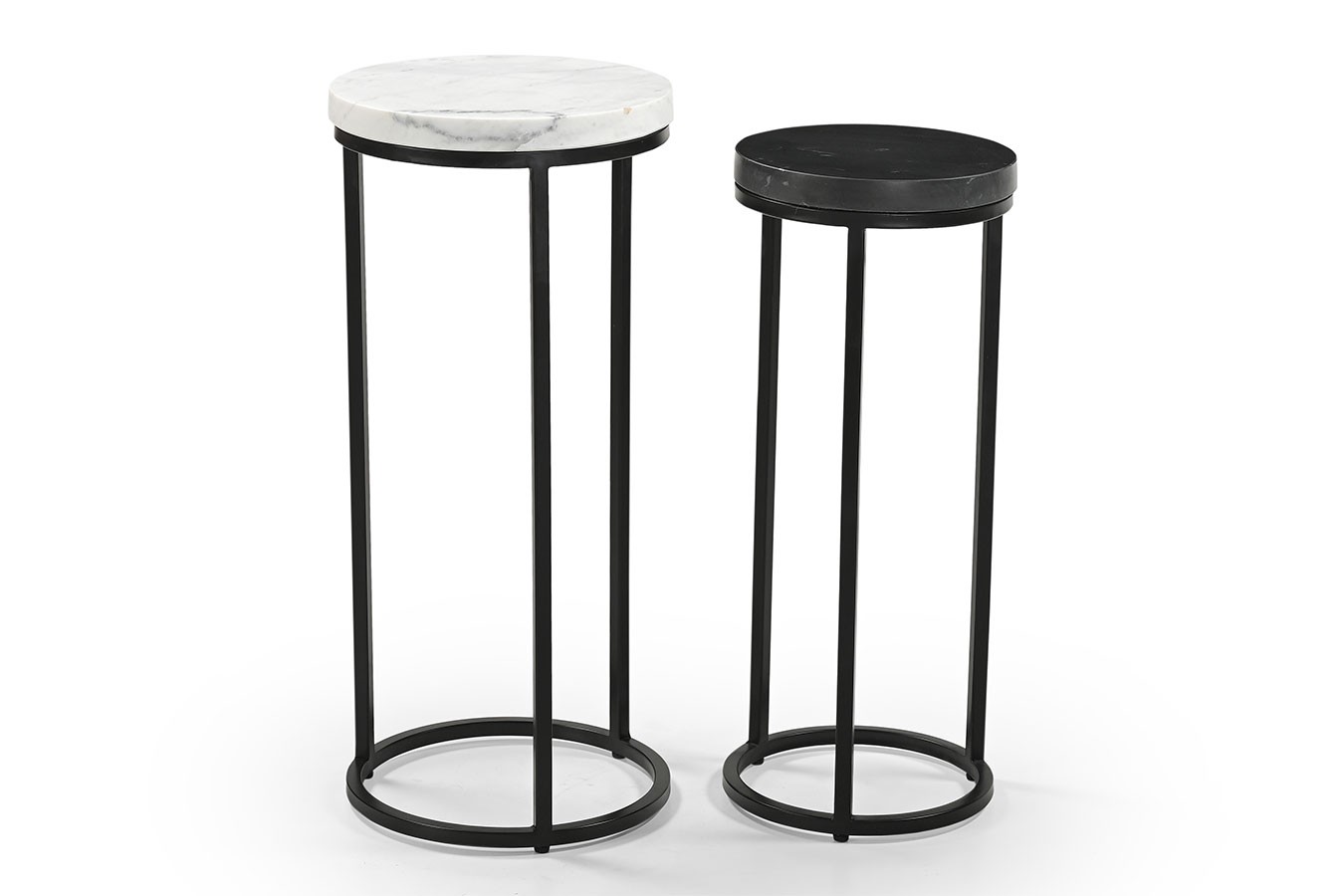 Beistelltisch Set Gats schwarz-weiß