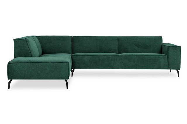Ecksofa Nador Stoff dunkelgrün