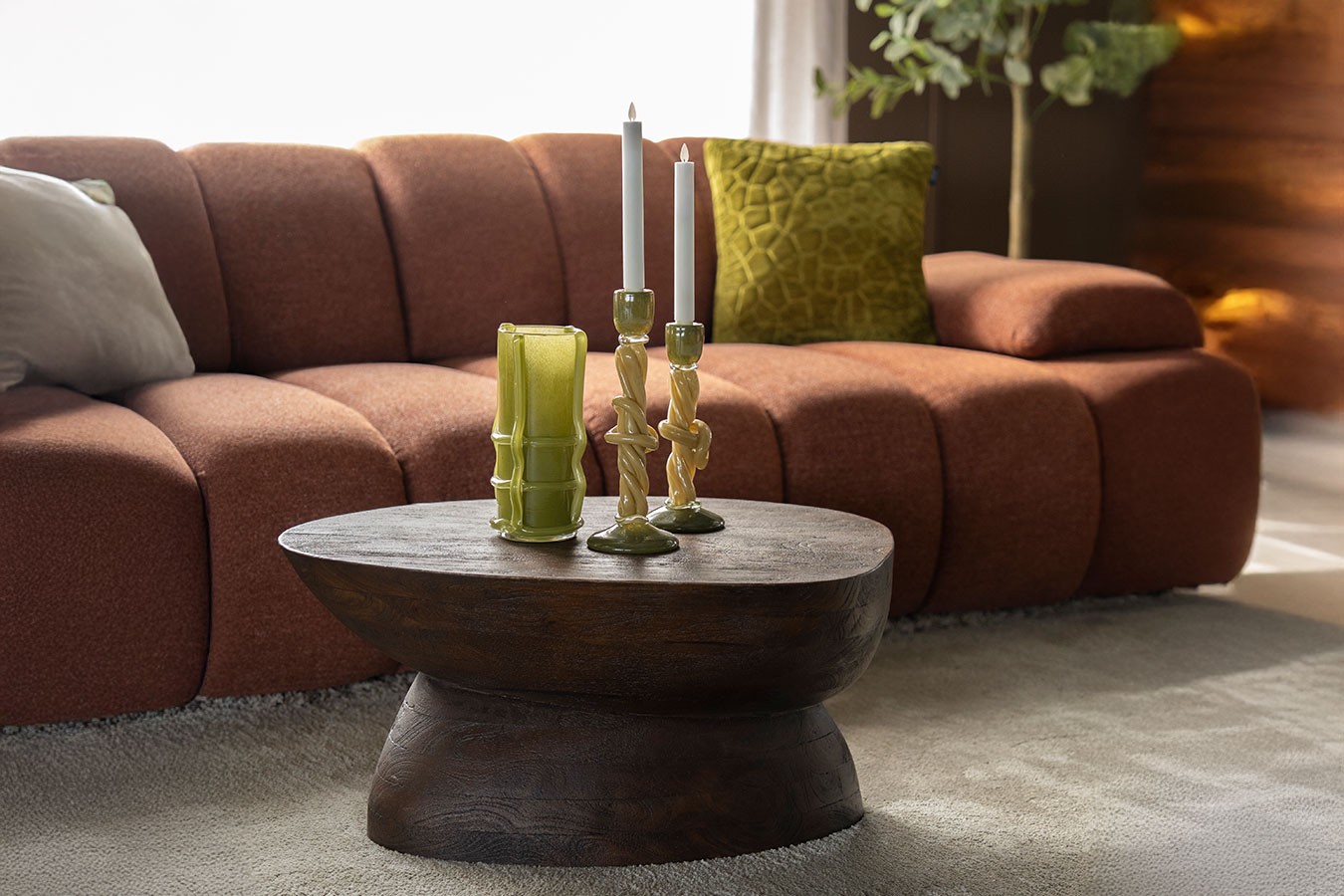 Couchtisch Cobble Massívholz braun