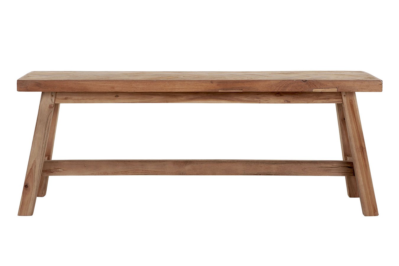 Sitzbank Herringbone recycletes Teakholz B 120 cm