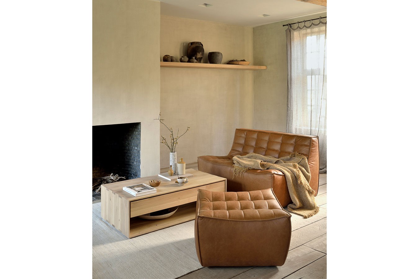Couchtisch Nordic Eiche massiv B 120 cm