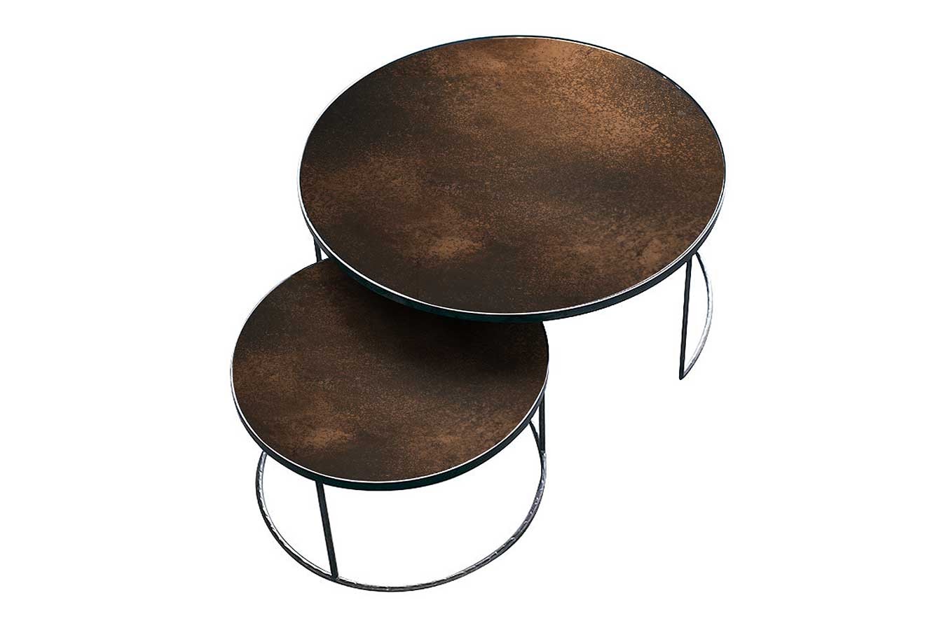 Couchtisch 2er Set Nesting rund bronze