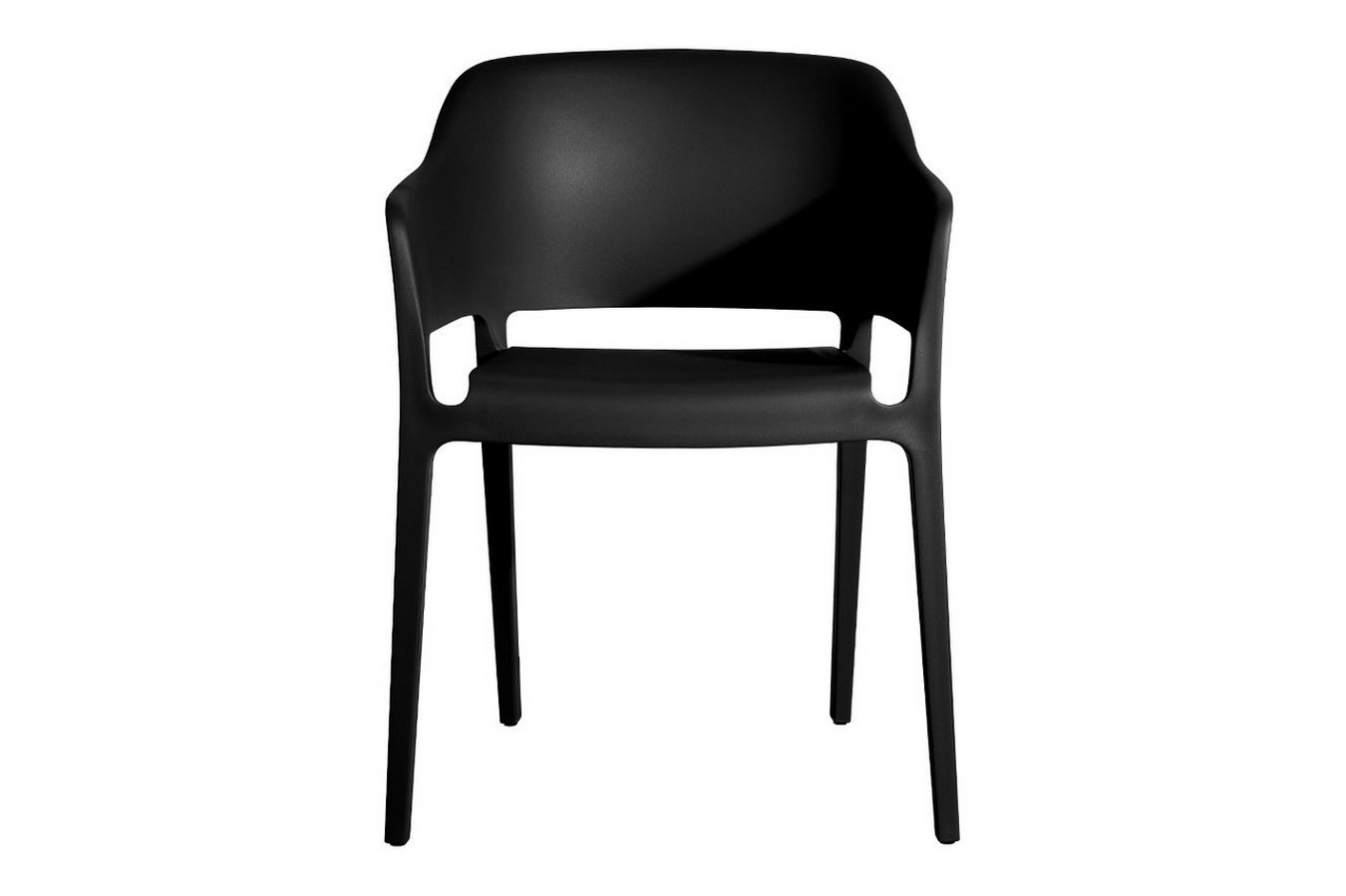 italienischer Designchair Cube mit Armlehne schwarz