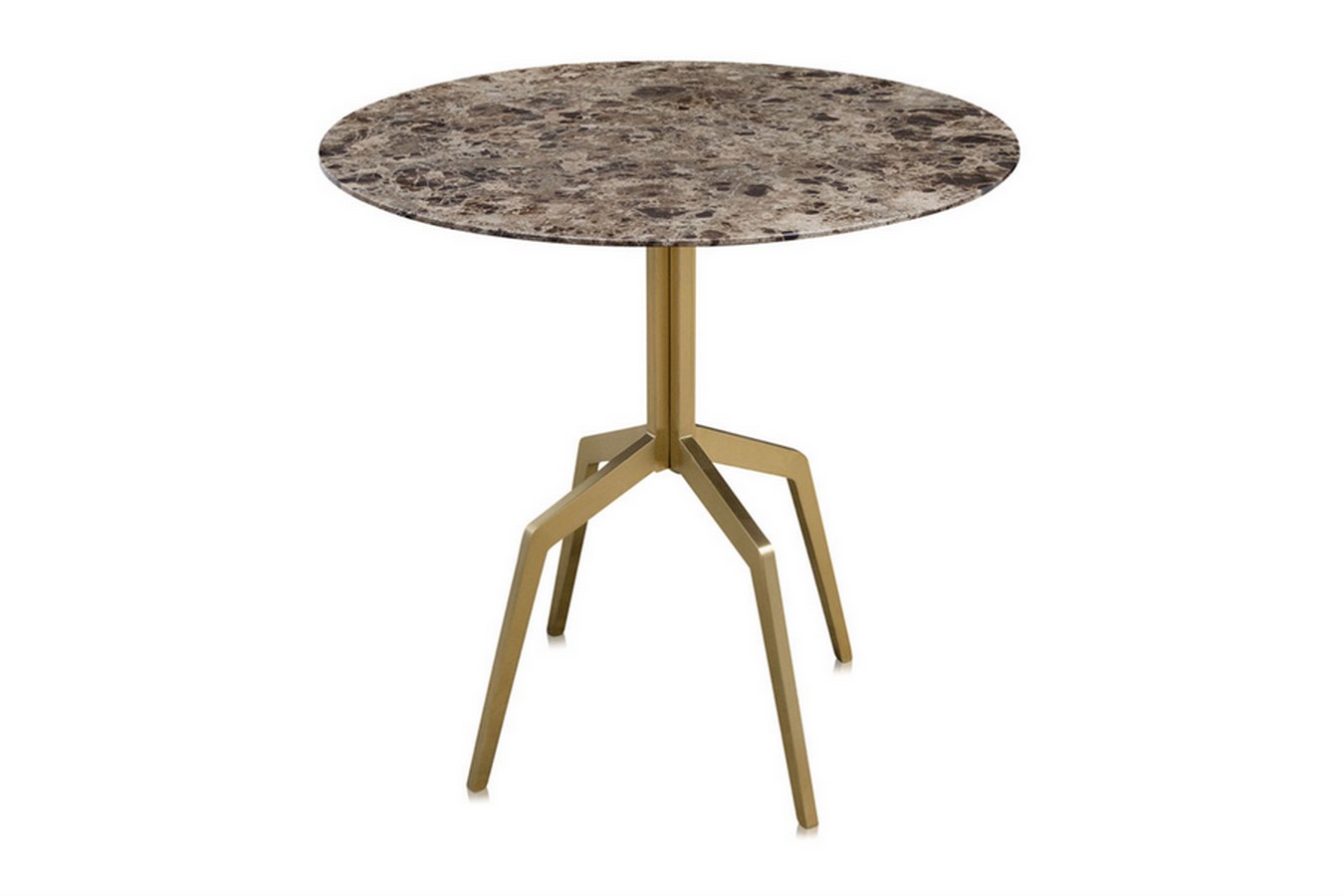 Bistrotisch Razor rund mit Marmorplatte braun D 80 cm