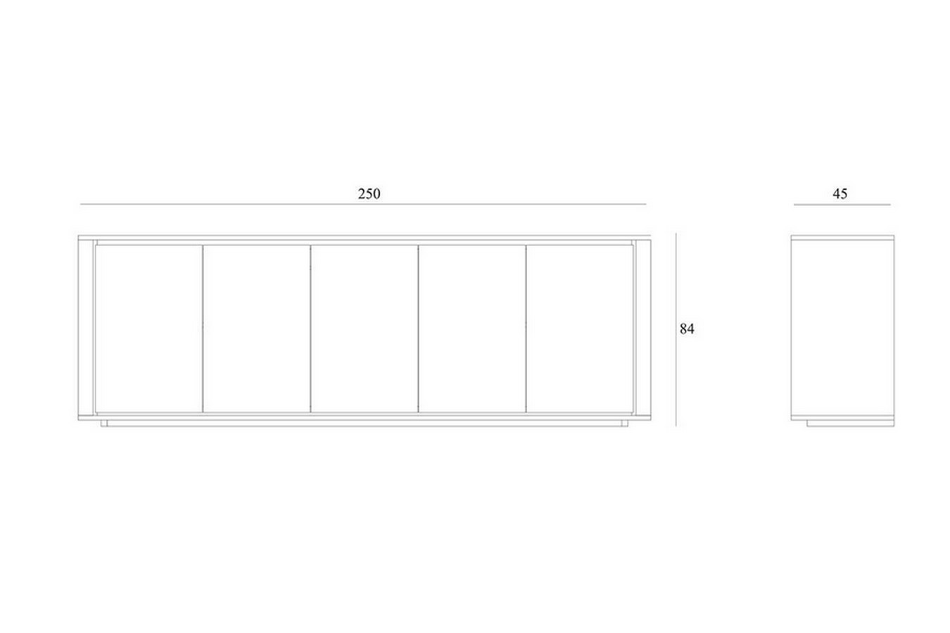 Anrichte Shadow Eiche massiv B 250 cm