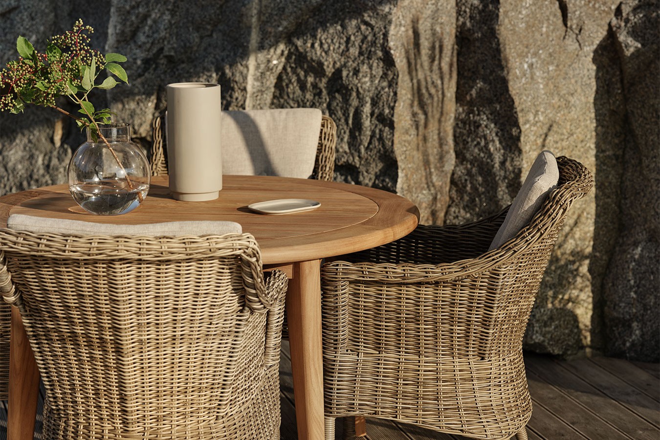Armlehnstuhl Lenora Rattan natur