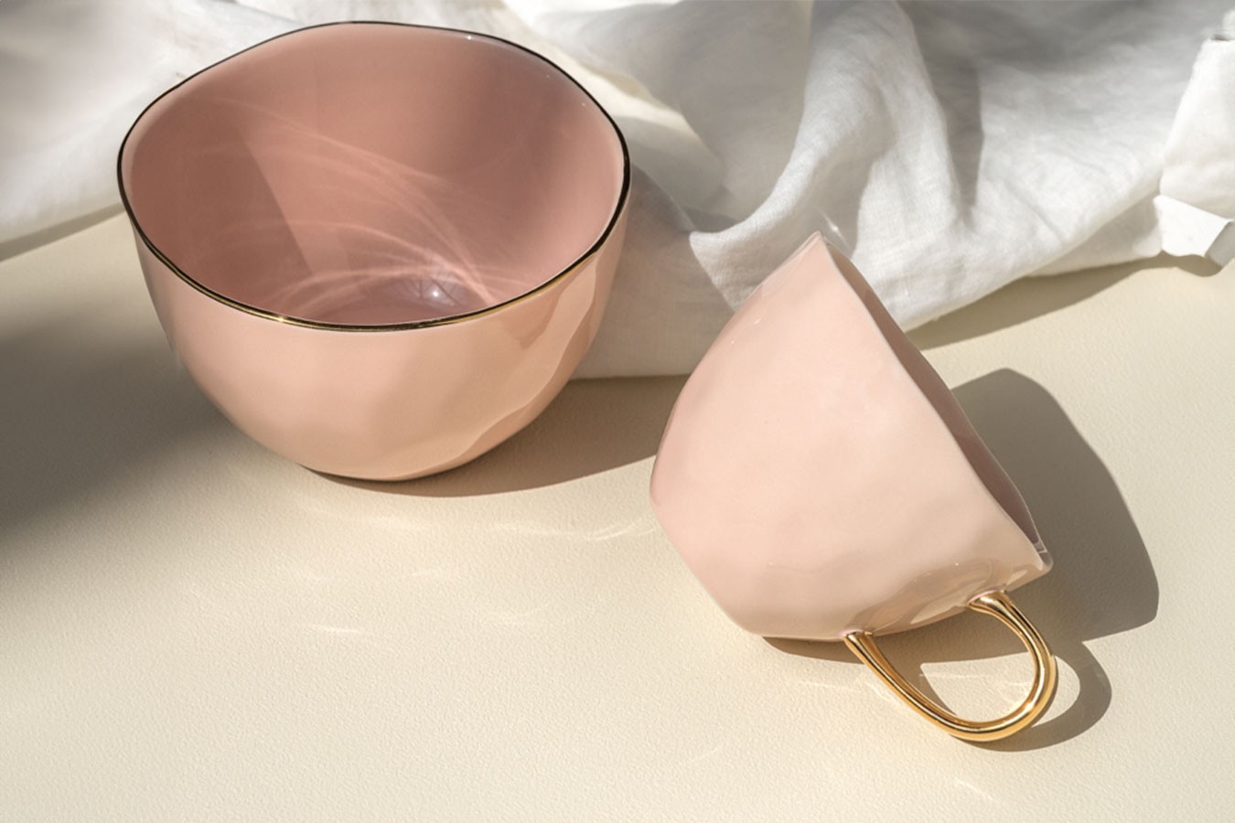 Kaffeetasse Porzellan rosa