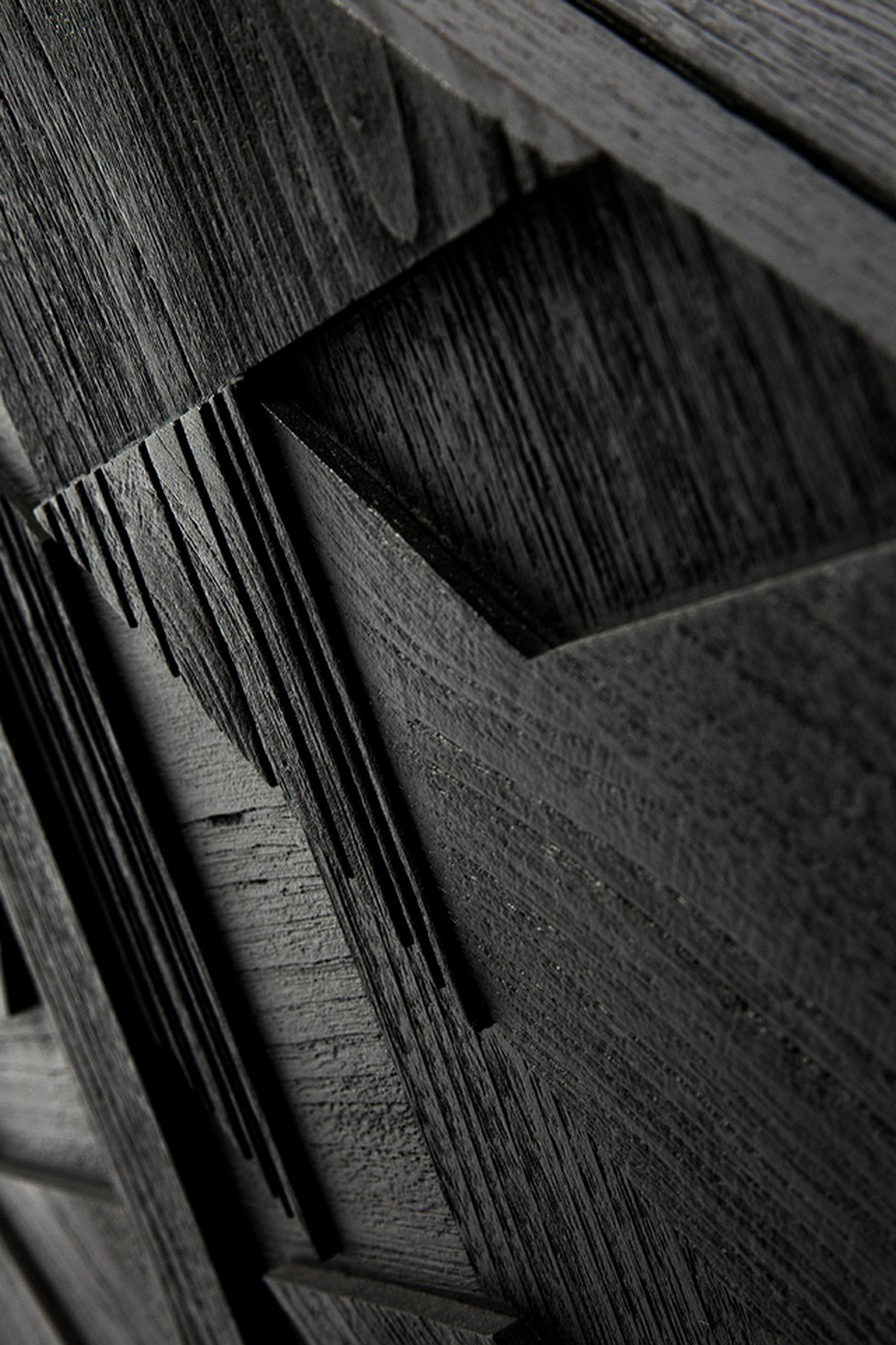 Anrichte Graphic Teak schwarz B 224 cm