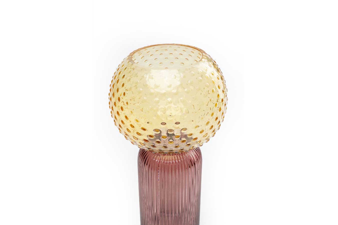Vase Glas altrosa gelb