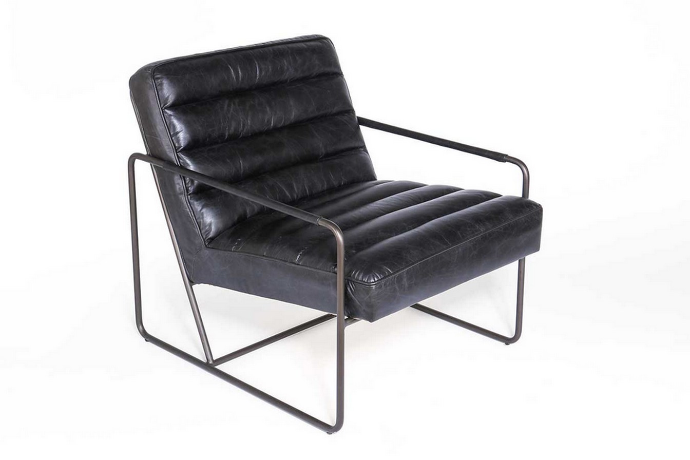 Lounge Sessel Marco Century Leder schwarz