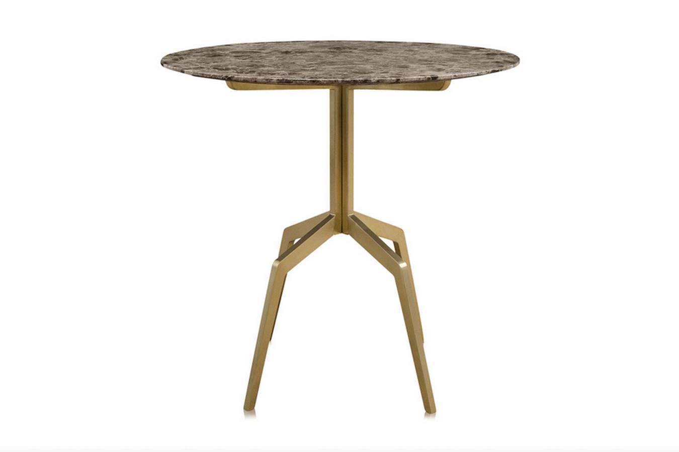 Bistrotisch Razor rund mit Marmorplatte braun D 80 cm
