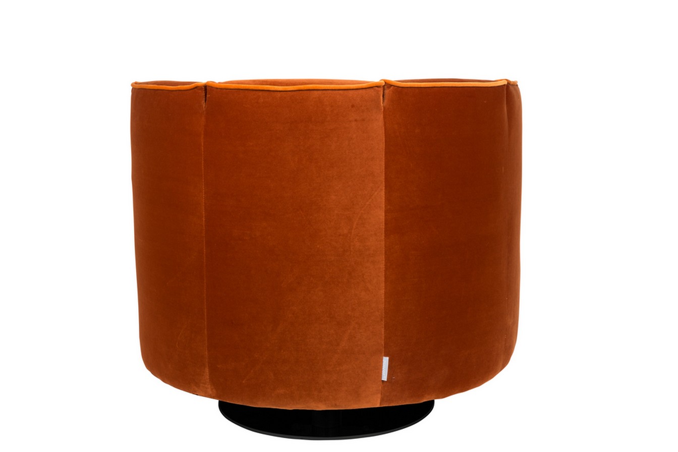 Lounge Drehsessel Flower Samt rostrot