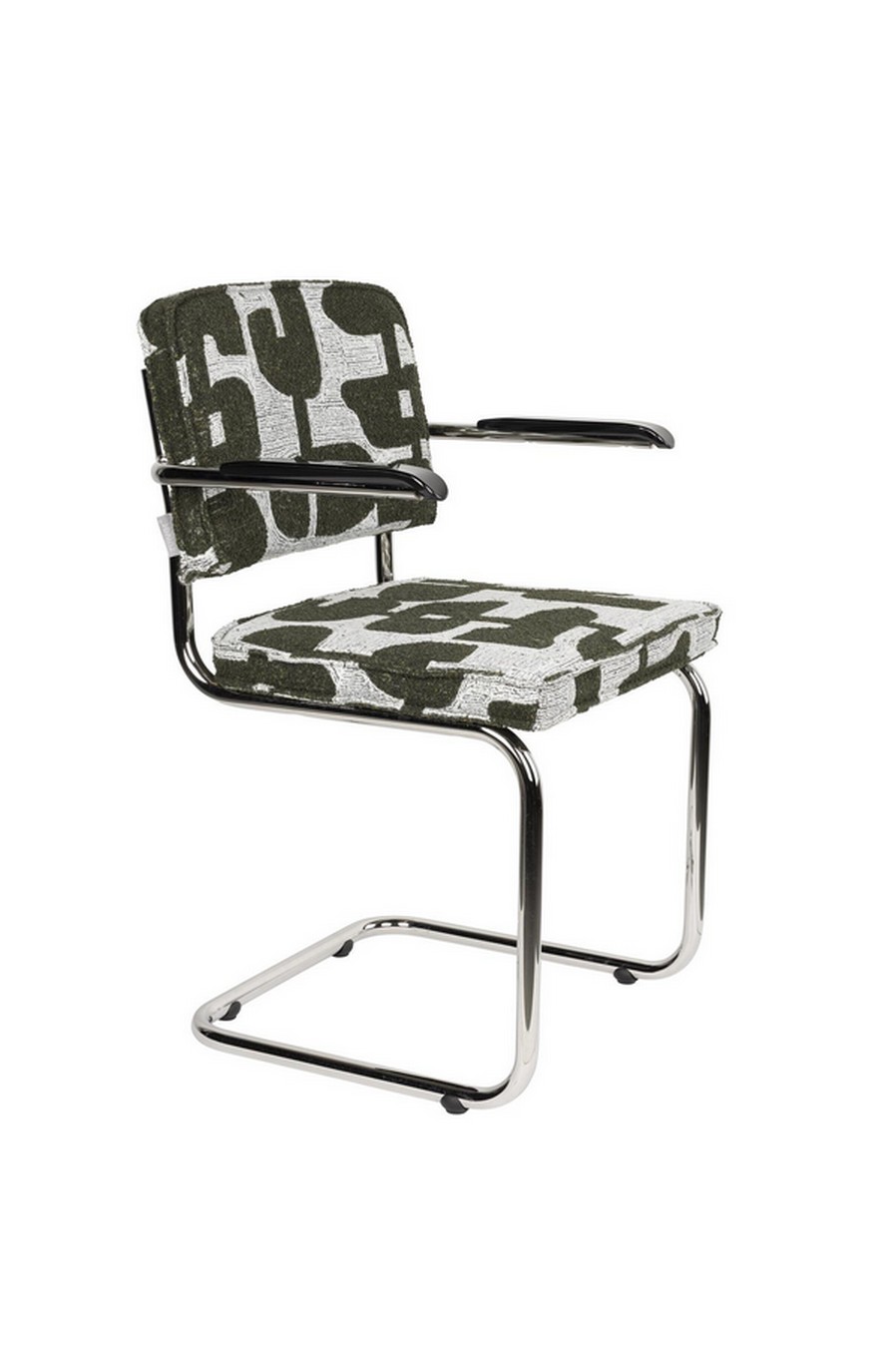 Freischwinger mit Arm King Retro grün weiss