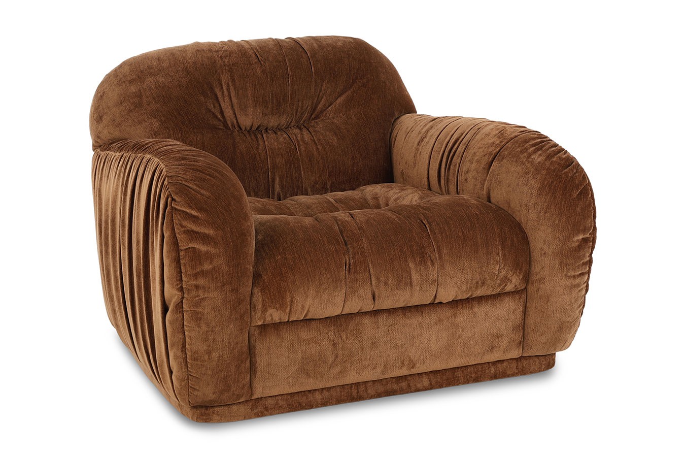 Loungesessel Savigny Chenille Velours braun