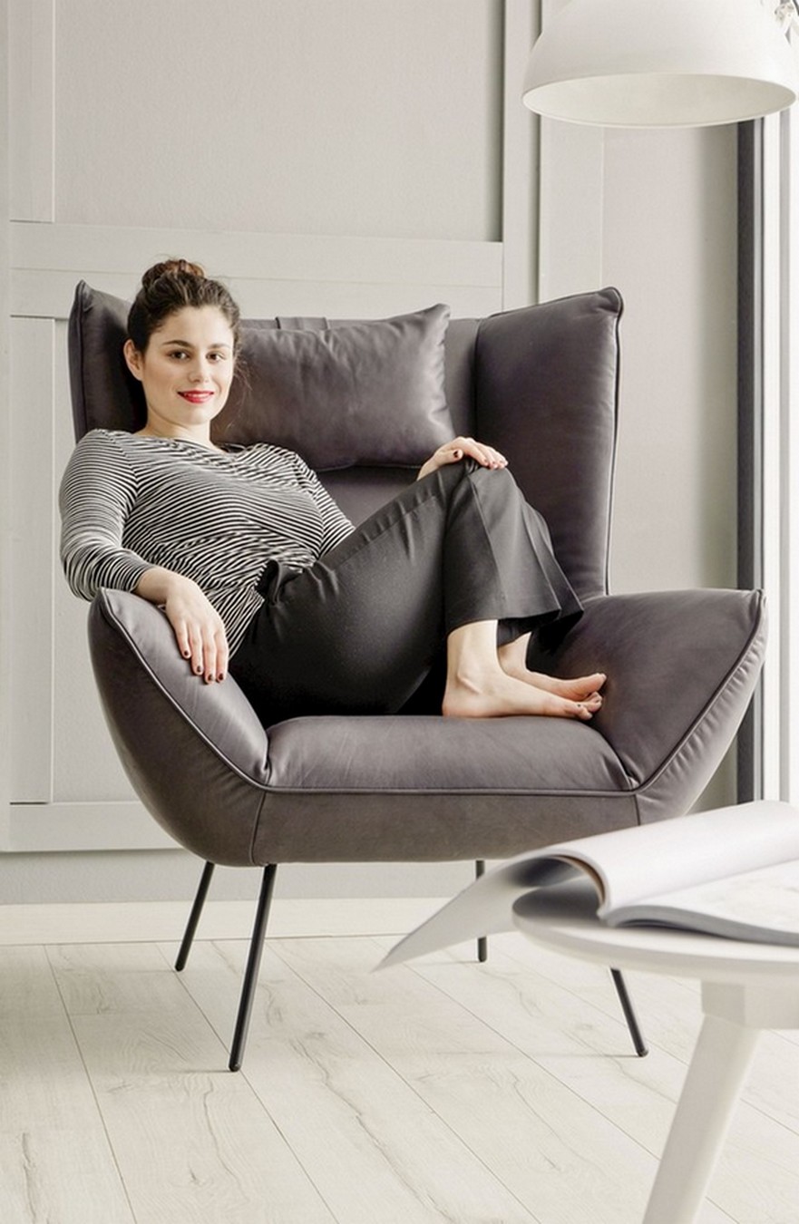 Sessel Evelin Stoff flamingo