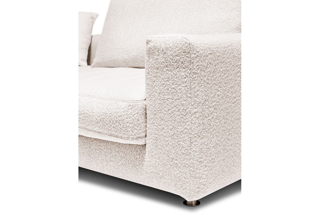 Ecksofa Bella Leder und Stoff beige