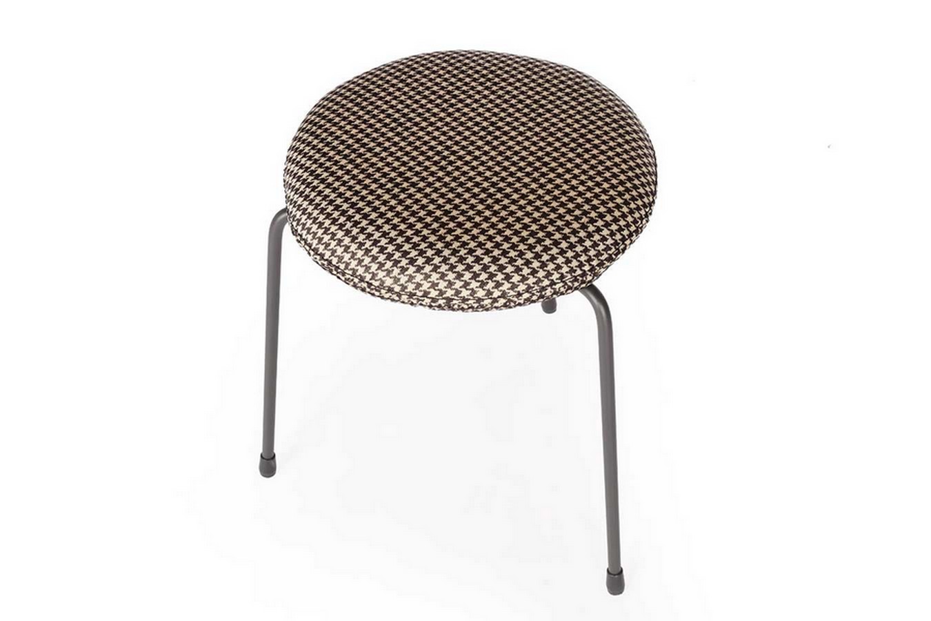 Hocker Stoff schwarz weiss