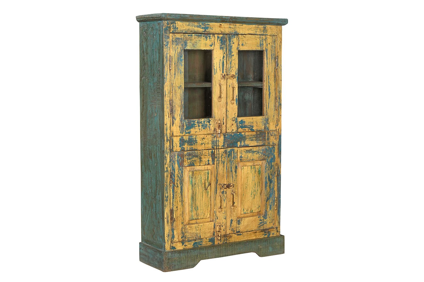 Vitrinenschrank Vintage gelb
