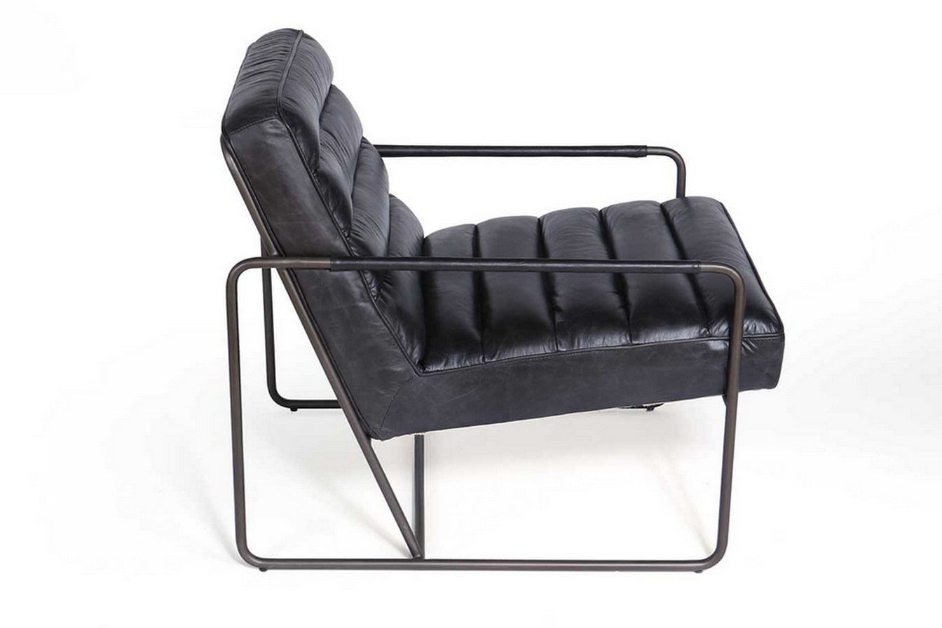 Lounge Sessel Marco Century Leder schwarz