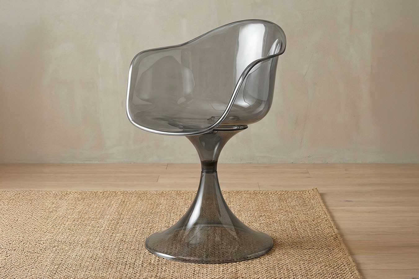 Schalenstuhl Glow grau transparent