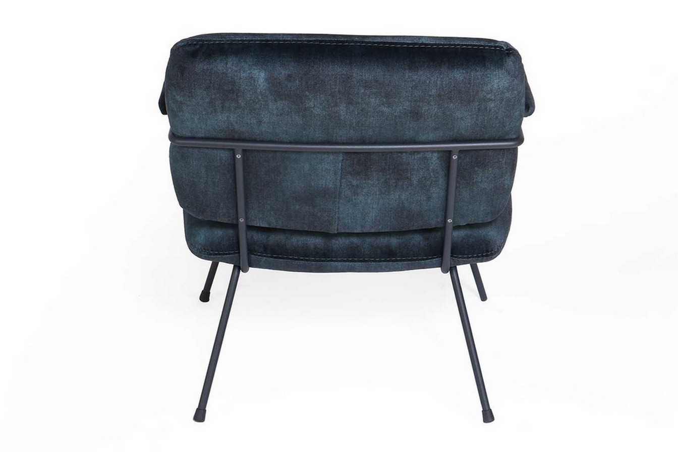 Loungesessel Bossa Nova Samt schwarz-blau