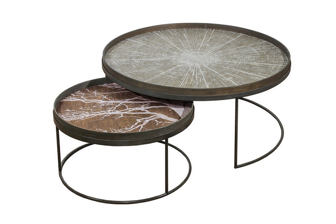 Notre Monde Couchtischgestell 2er Set rund L und XL