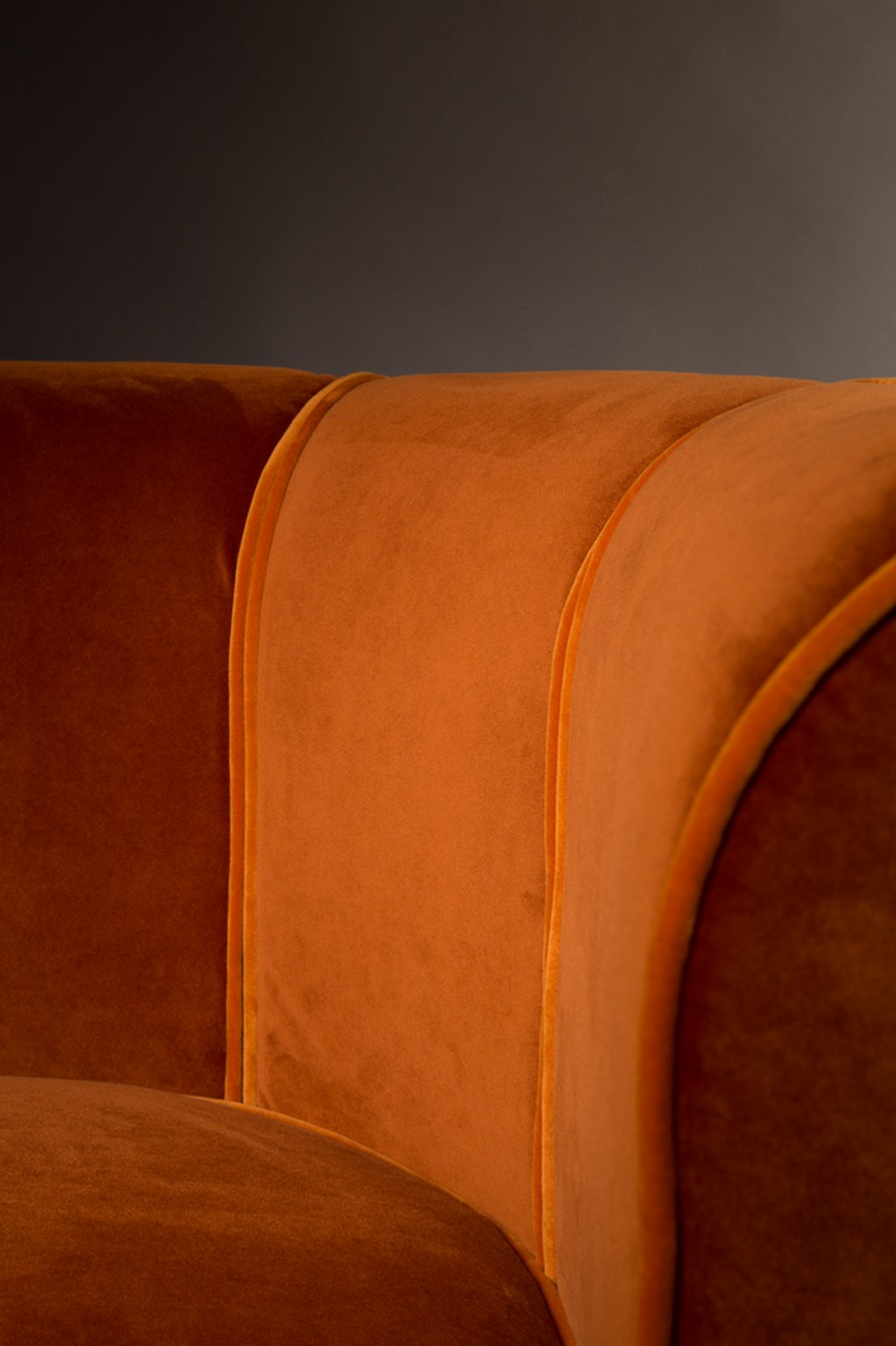 Lounge Drehsessel Flower Samt rostrot