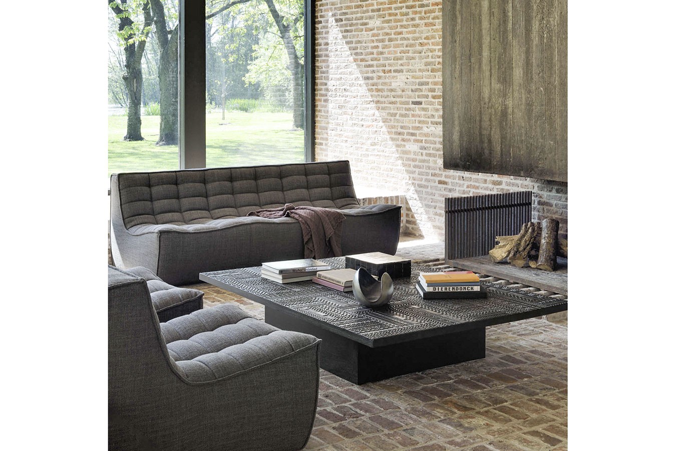 Couchtisch Tabwa Teak massiv schwarz B 170