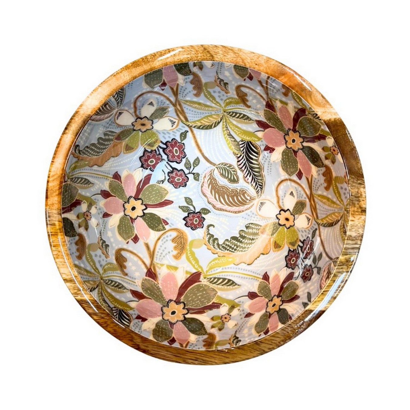 Schale Mangoholz Vintage Blossom D 35 cm