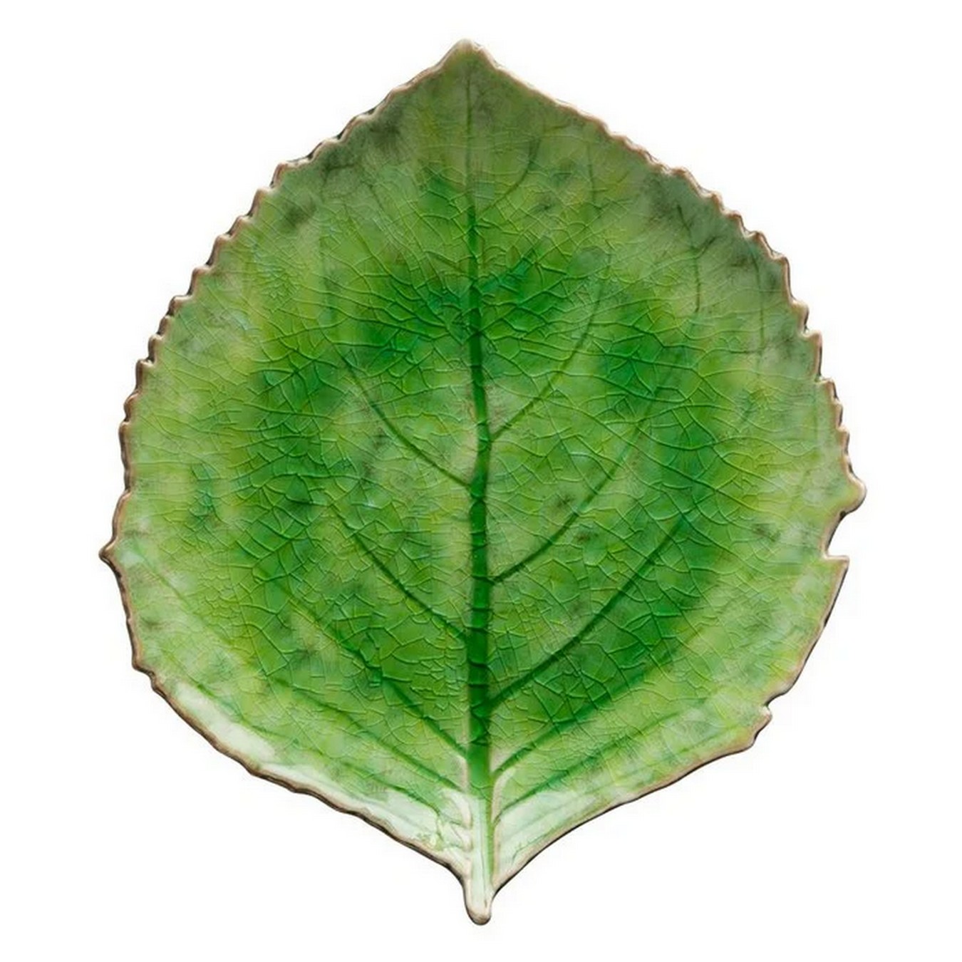Dekoteller Hortensienblatt 22 cm grün